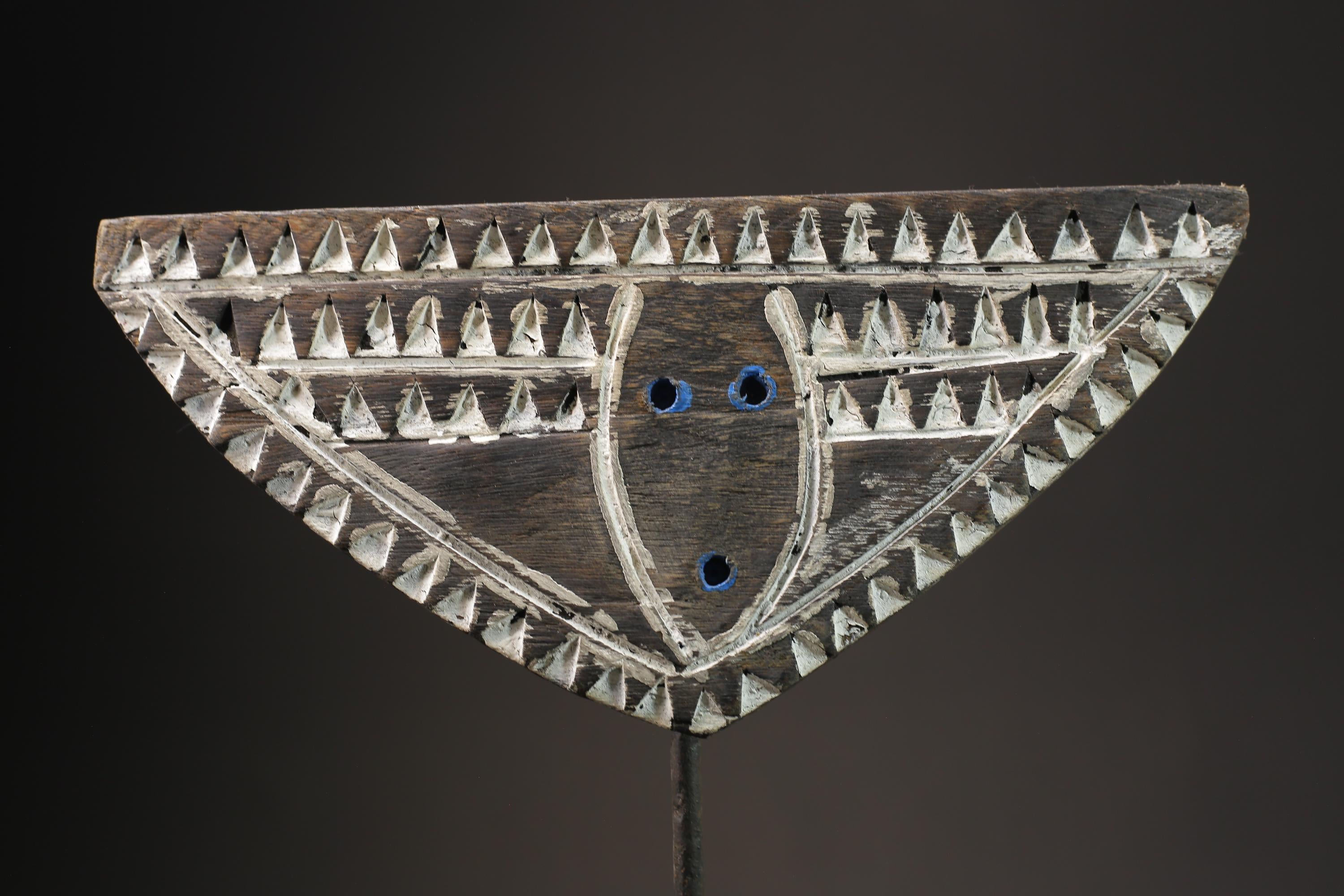 African wood mask antiques Plank Mask Luruya Wood Hand Carved Wall Hanging-9918
