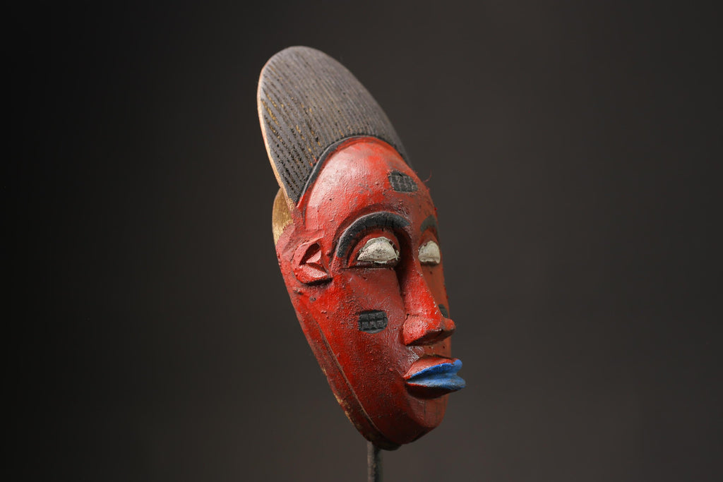African wood mask antiques Hand Carved Vintage Wall Hanging Guro Masks for wall-9920