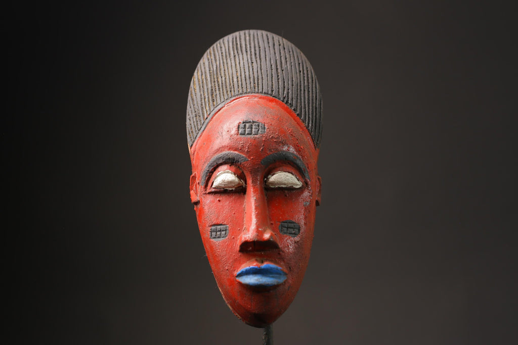 African wood mask antiques Hand Carved Vintage Wall Hanging Guro Masks for wall-9920