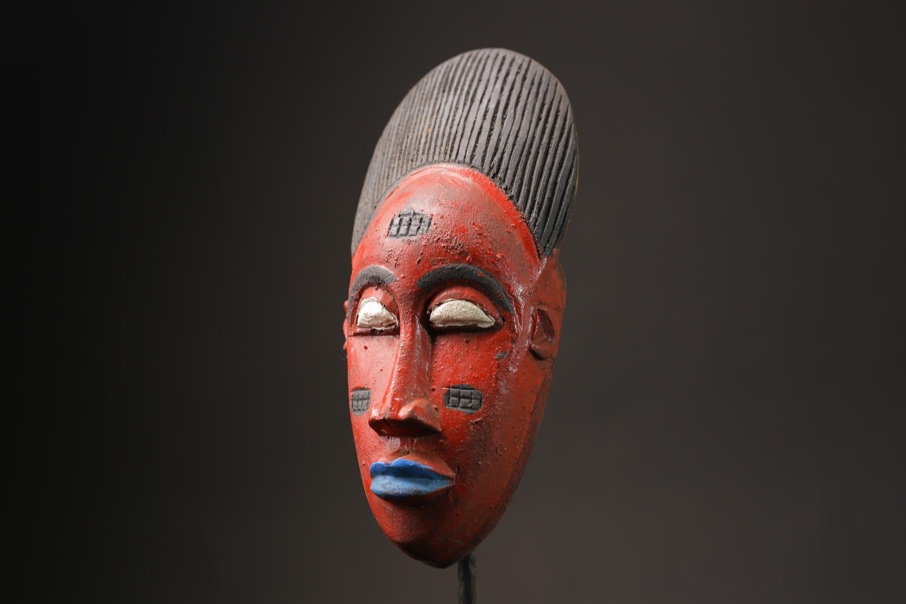African wood mask antiques Hand Carved Vintage Wall Hanging Guro Masks for wall-9920