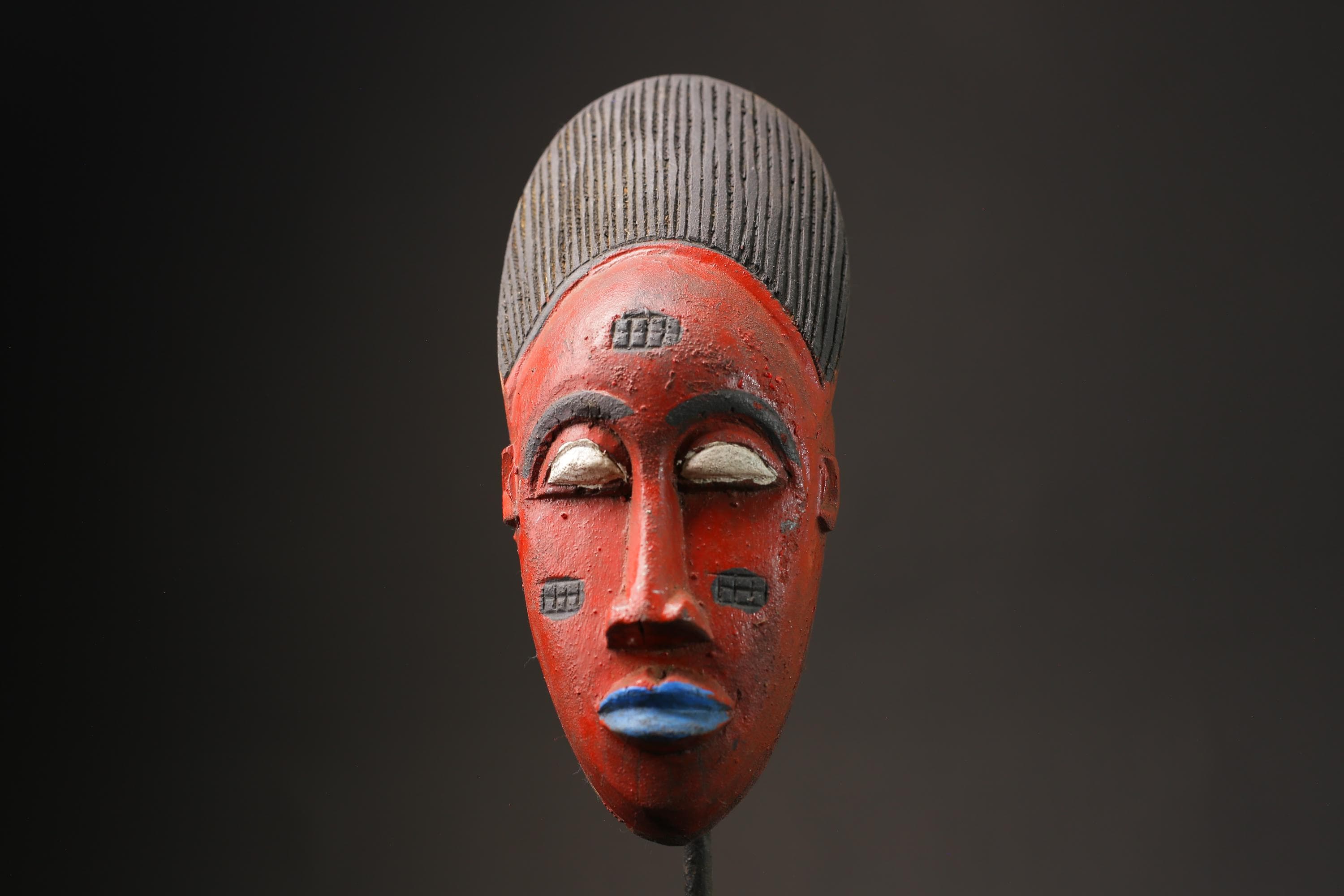 African wood mask antiques Hand Carved Vintage Wall Hanging Guro Masks for wall-9920