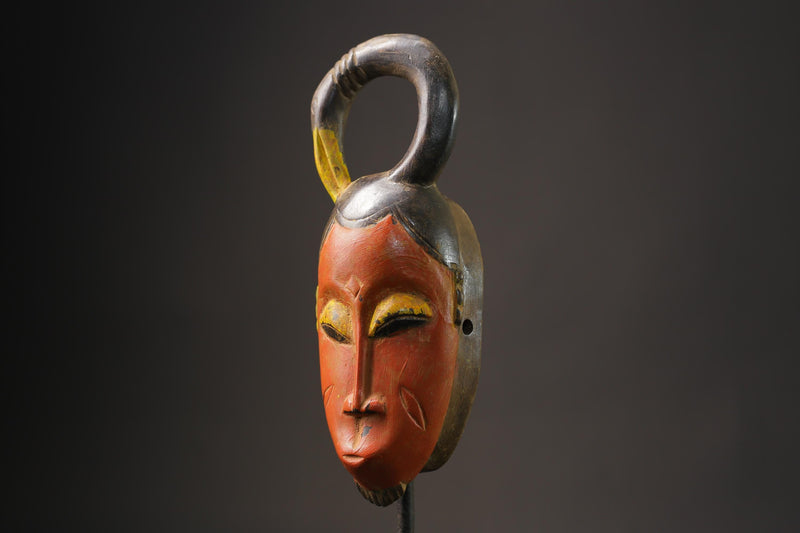 African mask antiques tribal art Face vintage Wood Original west Guro Gu Masks for wall-8646