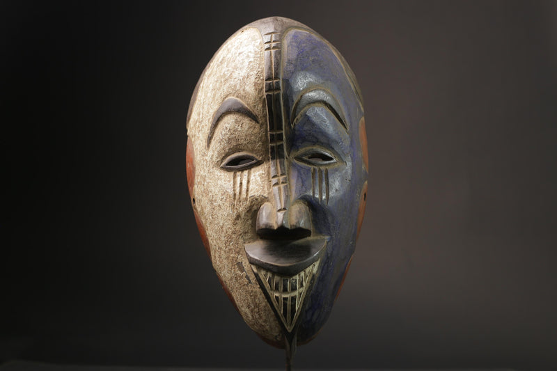 African Mask Tribal Igbo Face Mask Wood Hand Carved Vintage Wall Hanging Masks for wall-7133