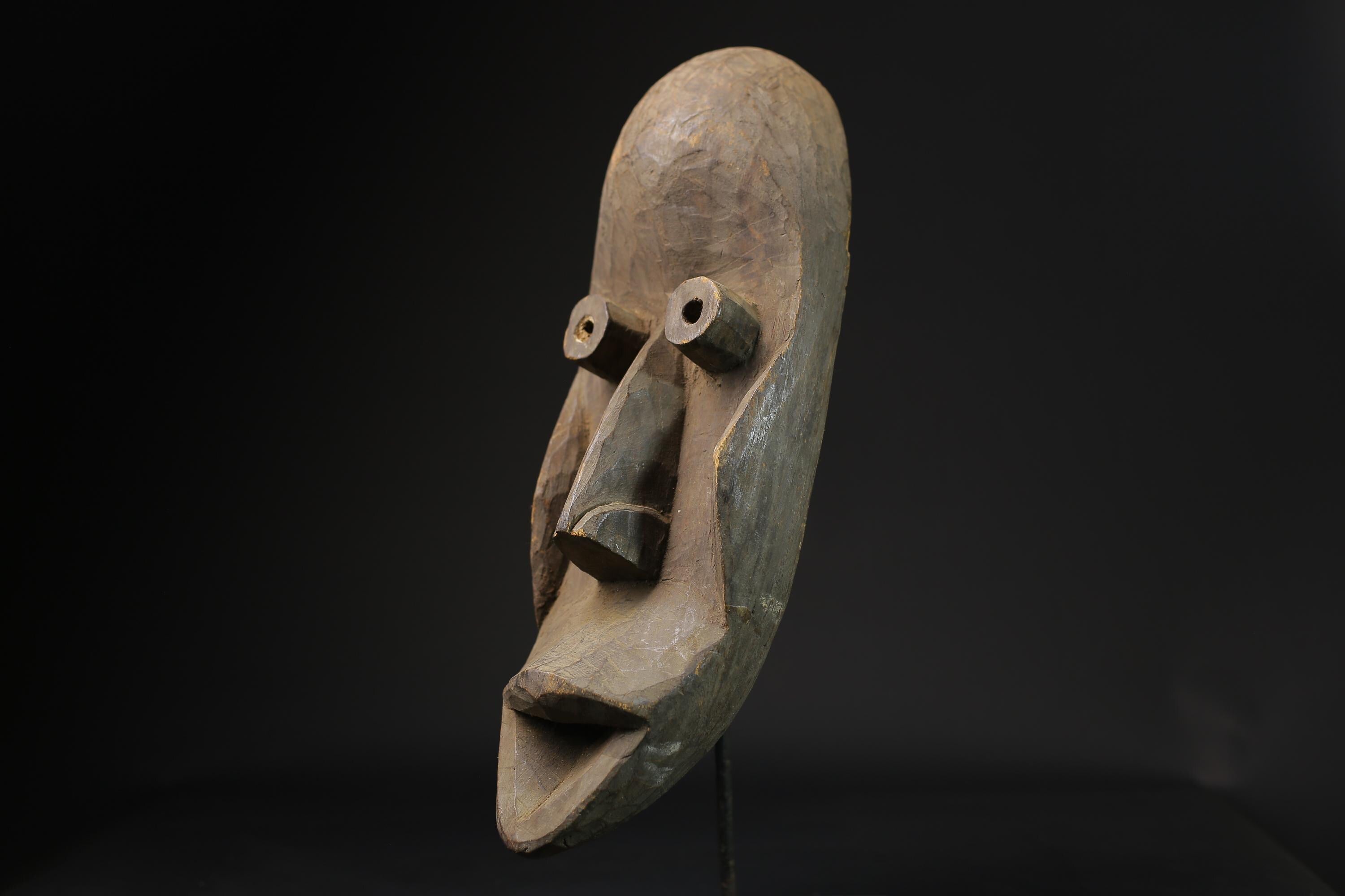 African mask antiques tribal art Face mask Wood Carved Vintage Dan masks for wall-2608