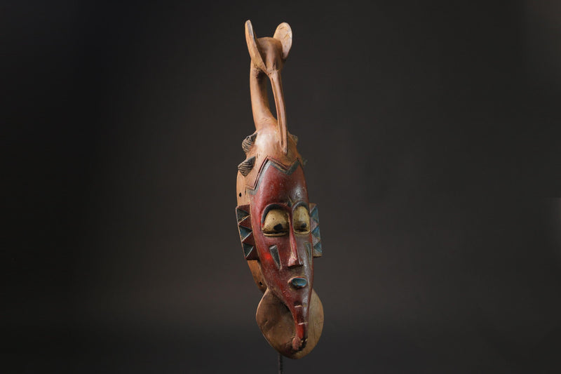 African wood mask antiques carved wooden mask Hanging Dan Mask Deangle Masks for wall-9940