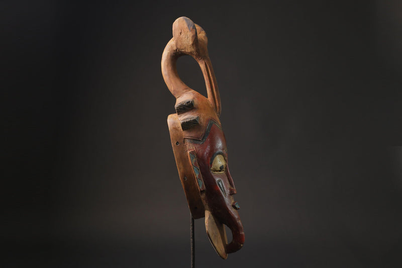 African wood mask antiques carved wooden mask Hanging Dan Mask Deangle Masks for wall-9940