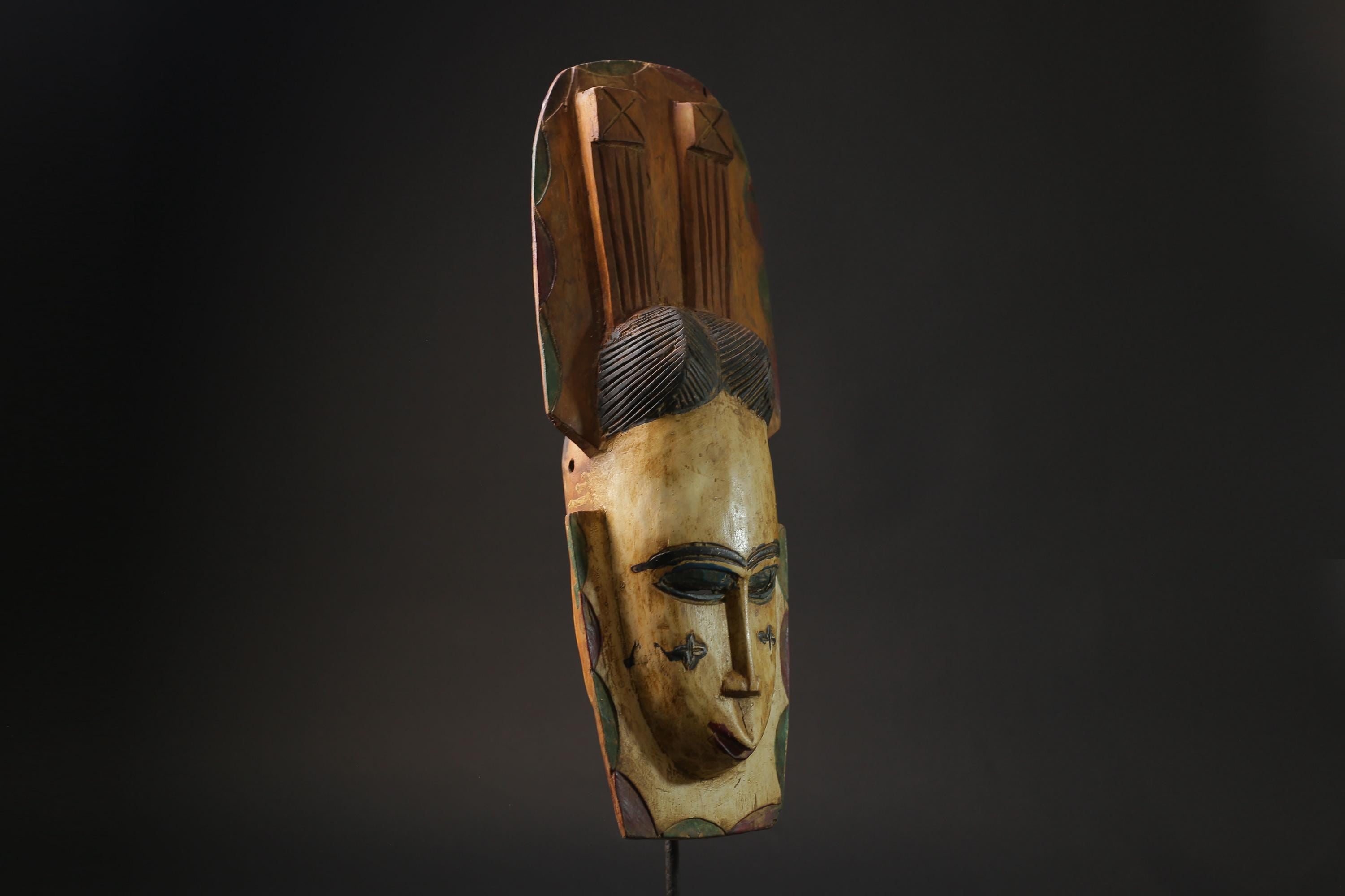African wood mask antiques Tribal African tribal mask handcrafted Guro  Masks for wall-9941