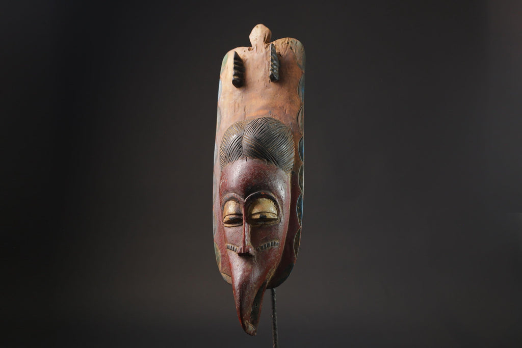 African Tribal Face Mask Wood Hand Carved Wall Hanging tribal Guro Masks for wall-9944