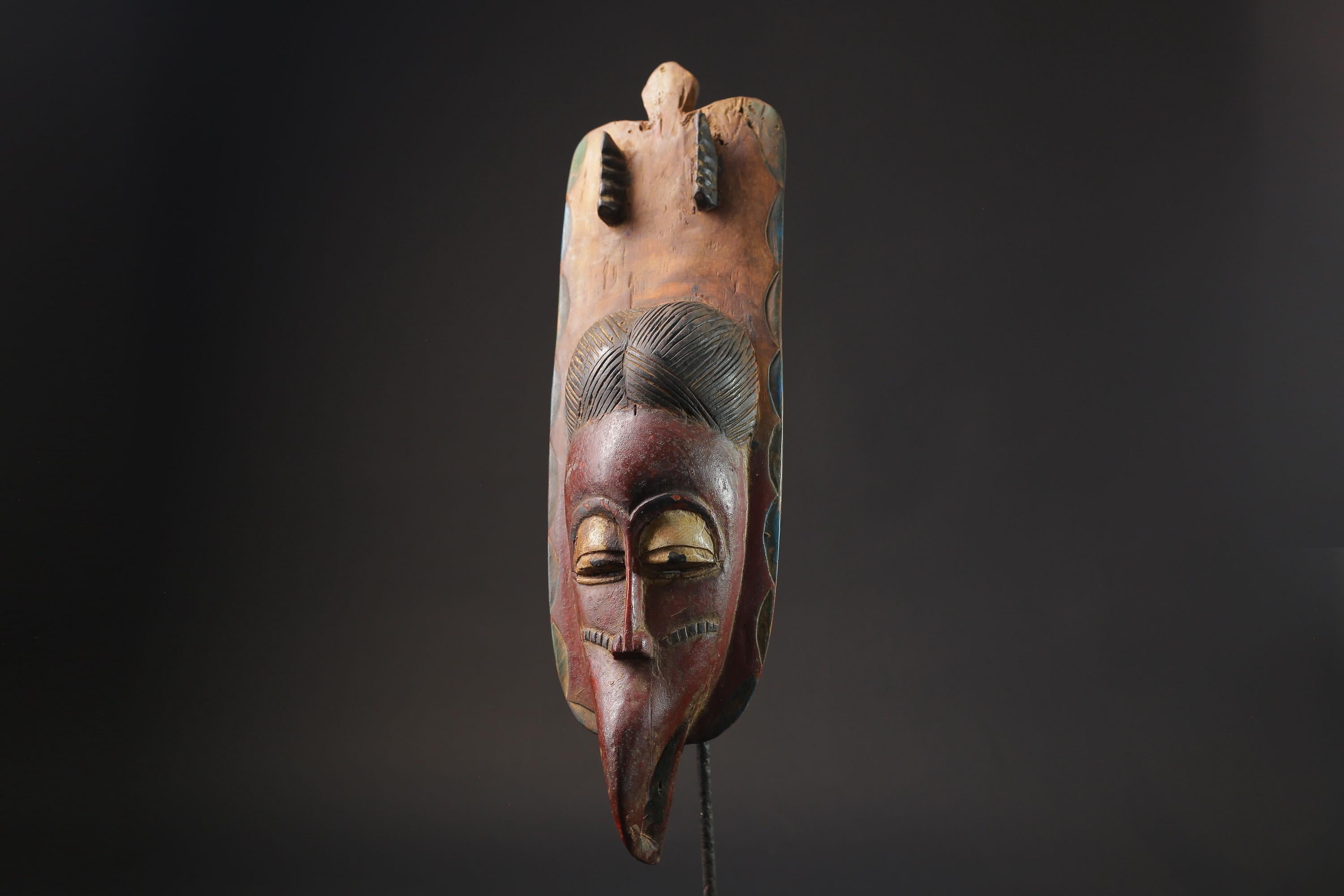 African Tribal Face Mask Wood Hand Carved Wall Hanging tribal Guro Masks for wall-9944