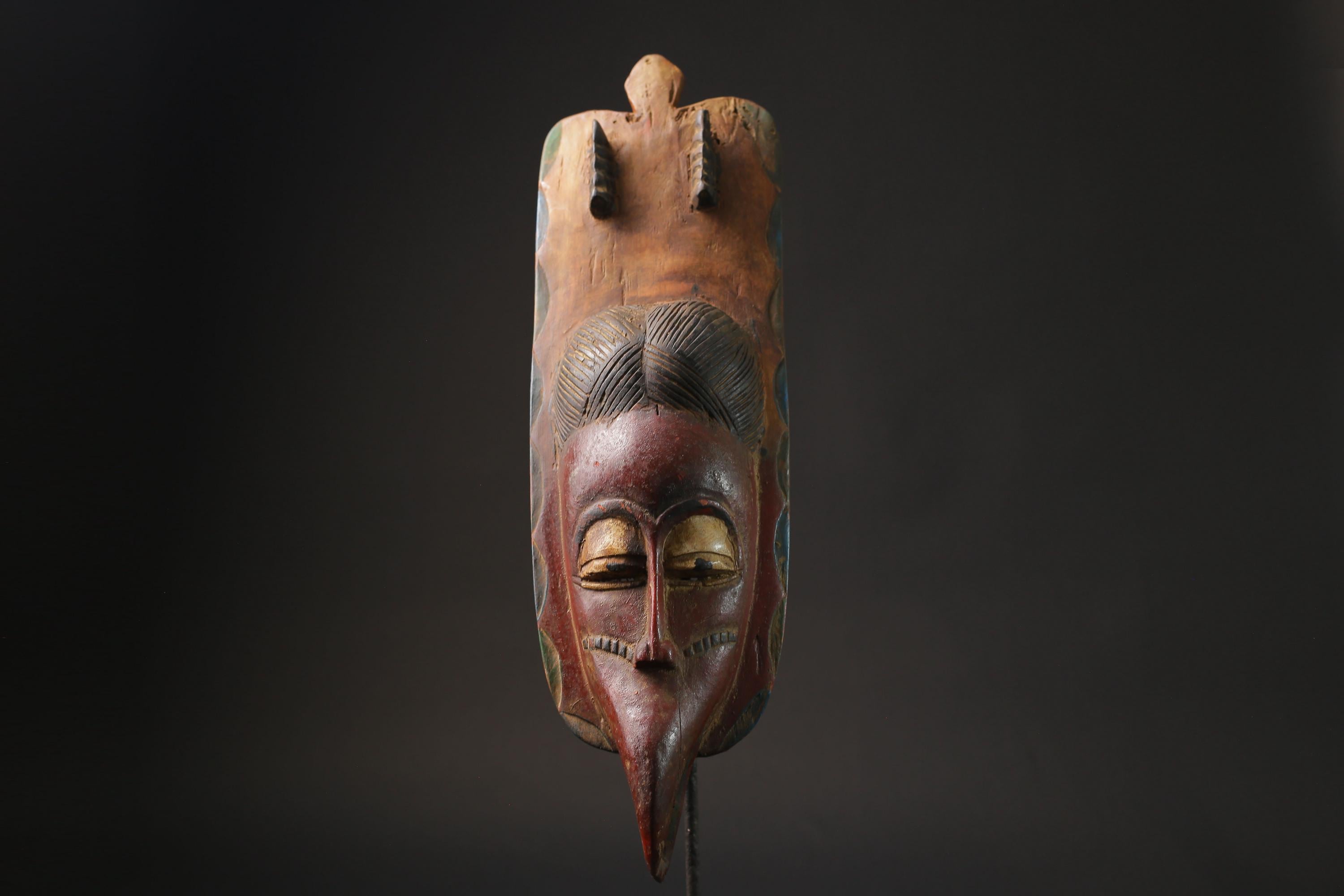 African Tribal Face Mask Wood Hand Carved Wall Hanging tribal Guro Masks for wall-9944