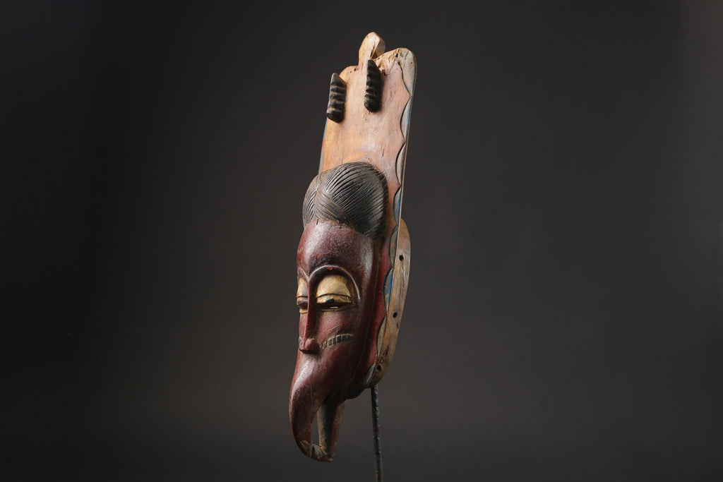 African Tribal Face Mask Wood Hand Carved Wall Hanging tribal Guro Masks for wall-9944