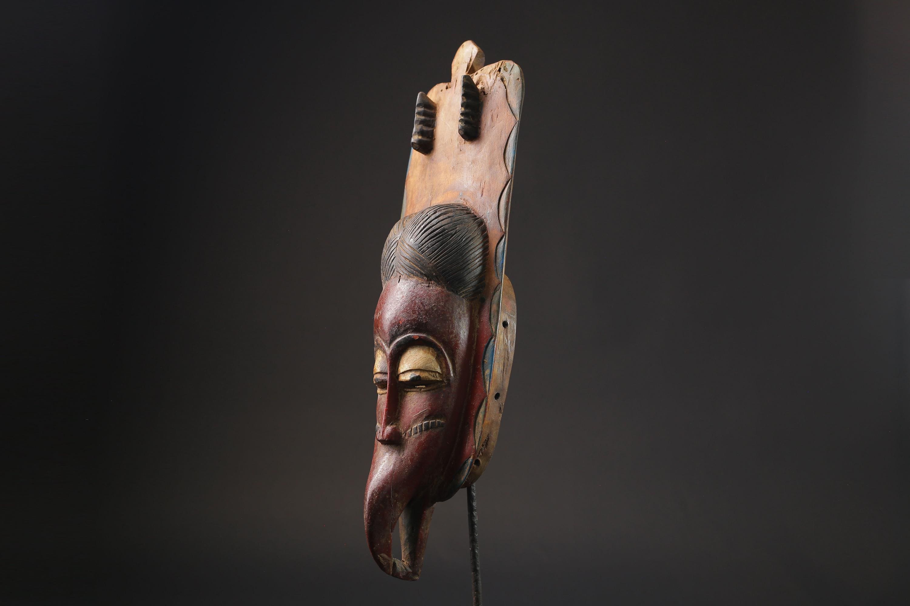 African Tribal Face Mask Wood Hand Carved Wall Hanging tribal Guro Masks for wall-9944