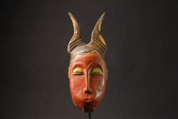 African mask antiques tribal art Face Tribal Mask Wood Masks Wall Art Gouro-8639