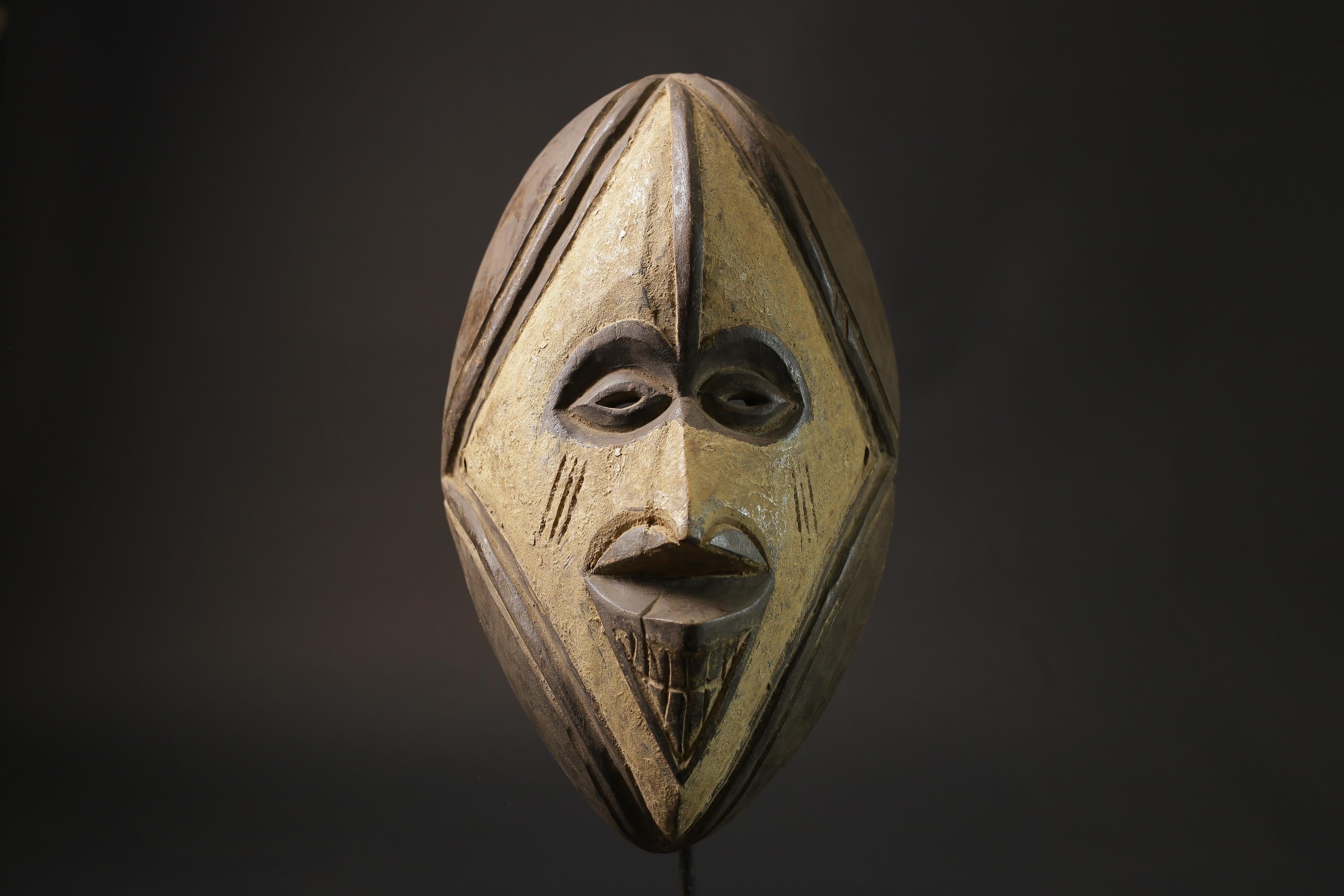 African wood mask antiques Hand Carved Antique collected Fang Masks for wall- 2784
