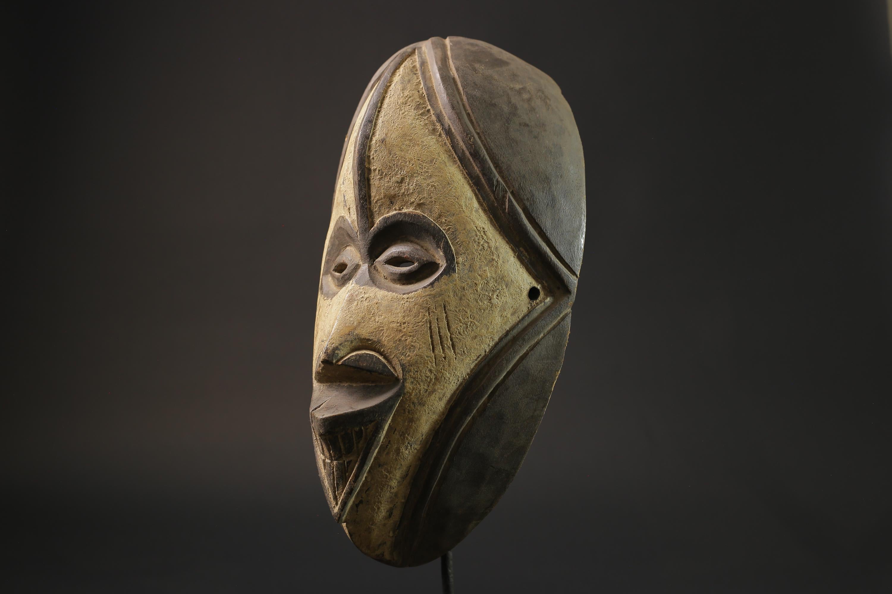 African wood mask antiques Hand Carved Antique collected Fang Masks for wall- 2784