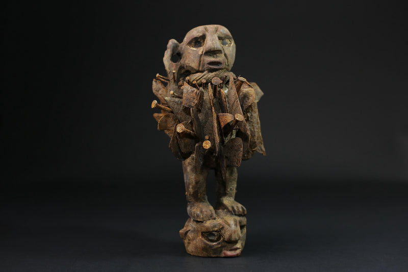 African Wood Figures African Figures Carved Power Figure Nkisi N'kondi-G2219