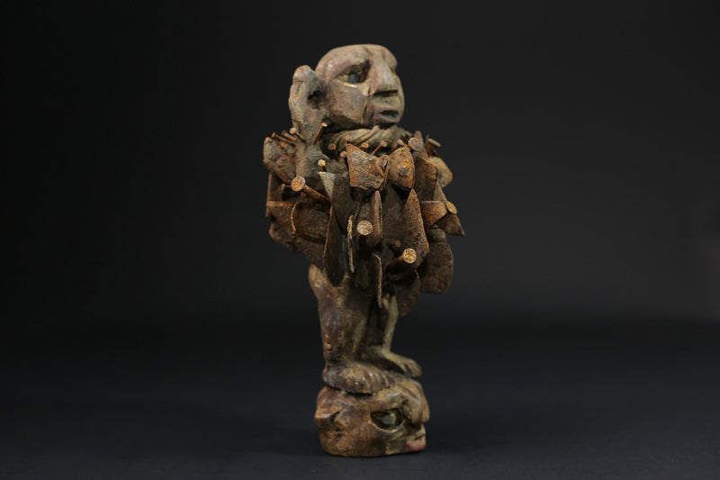 African Wood Figures African Figures Carved Power Figure Nkisi N'kondi-G2219