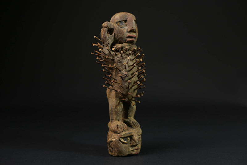 African Wood Figures African Figures Carved Power Figure Nkisi N'kondi-G2223