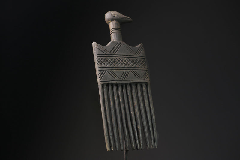 African Hand Carved African Tribal African mask comb sculpture from ghana-G2227