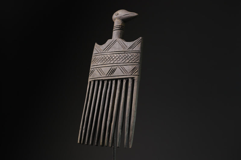 African Hand Carved African Tribal African mask comb sculpture from ghana-G2227