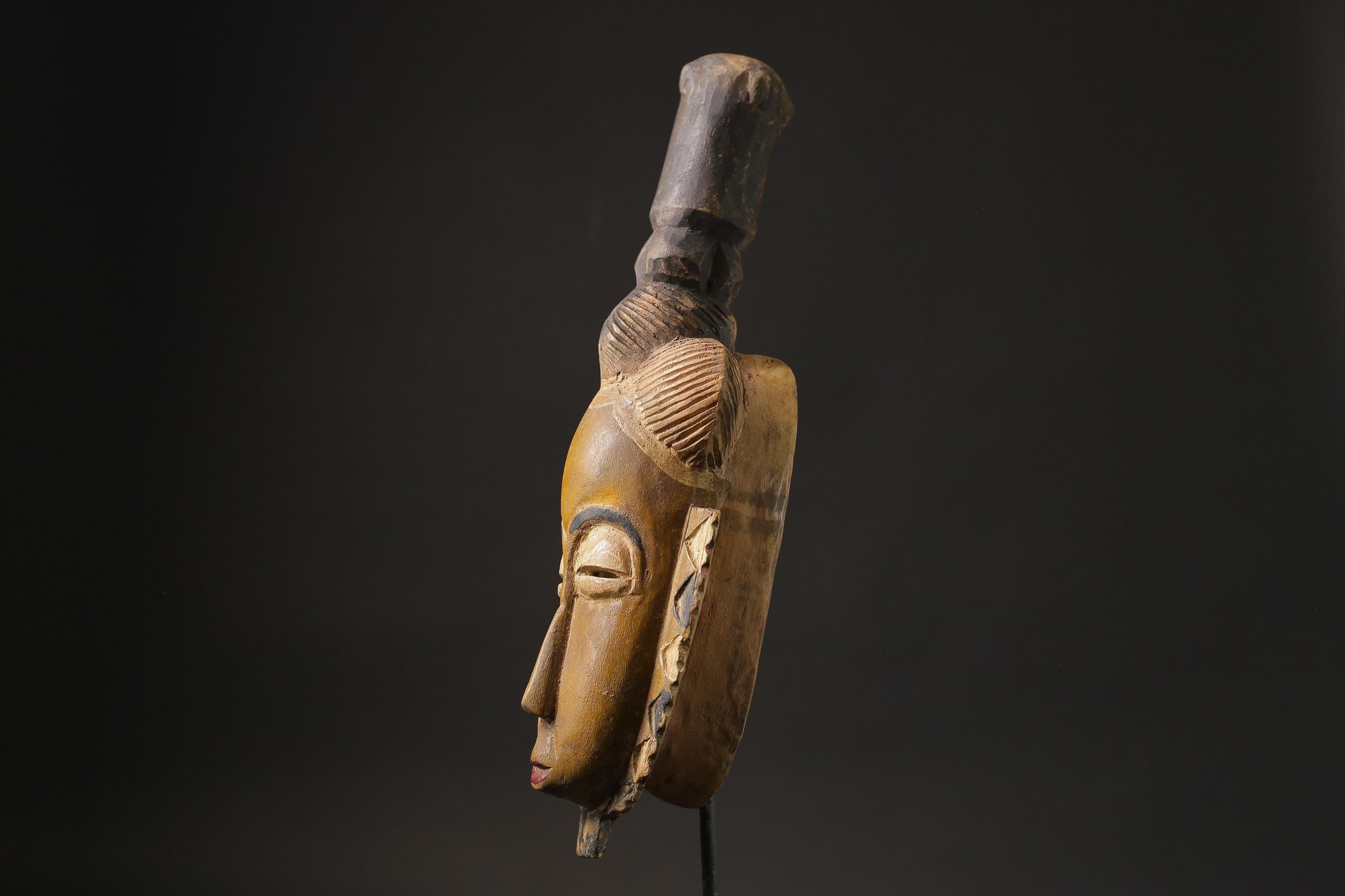 African Tribal Wood masks  Baule Antique Wall Hanging Antiques Primitive Masks for wall-9954