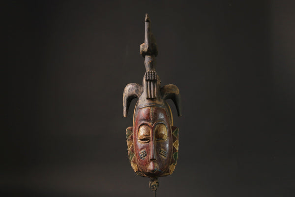 African Tribal Wood masks Baule Antique Wall Hanging Antiques Primitive Masks for wall-9949