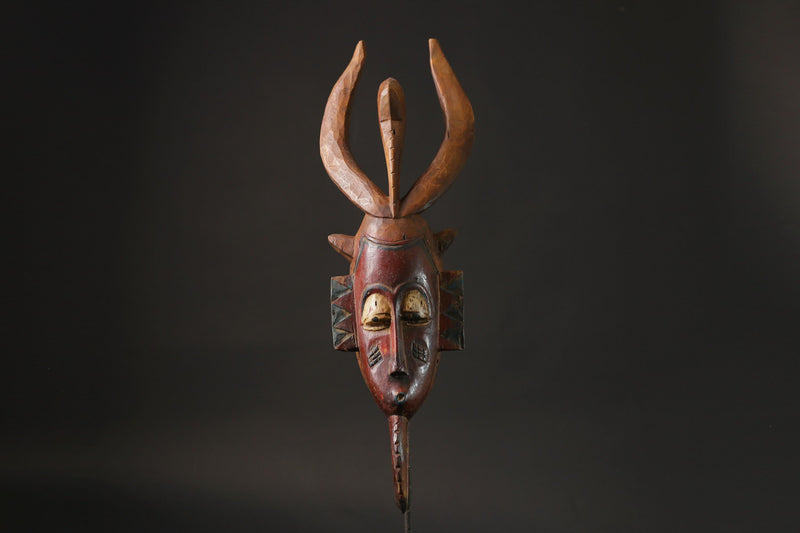 African Tribal Wood masks Antiques Tribal Vintage Wood Carved Guro Masks for wall-9946
