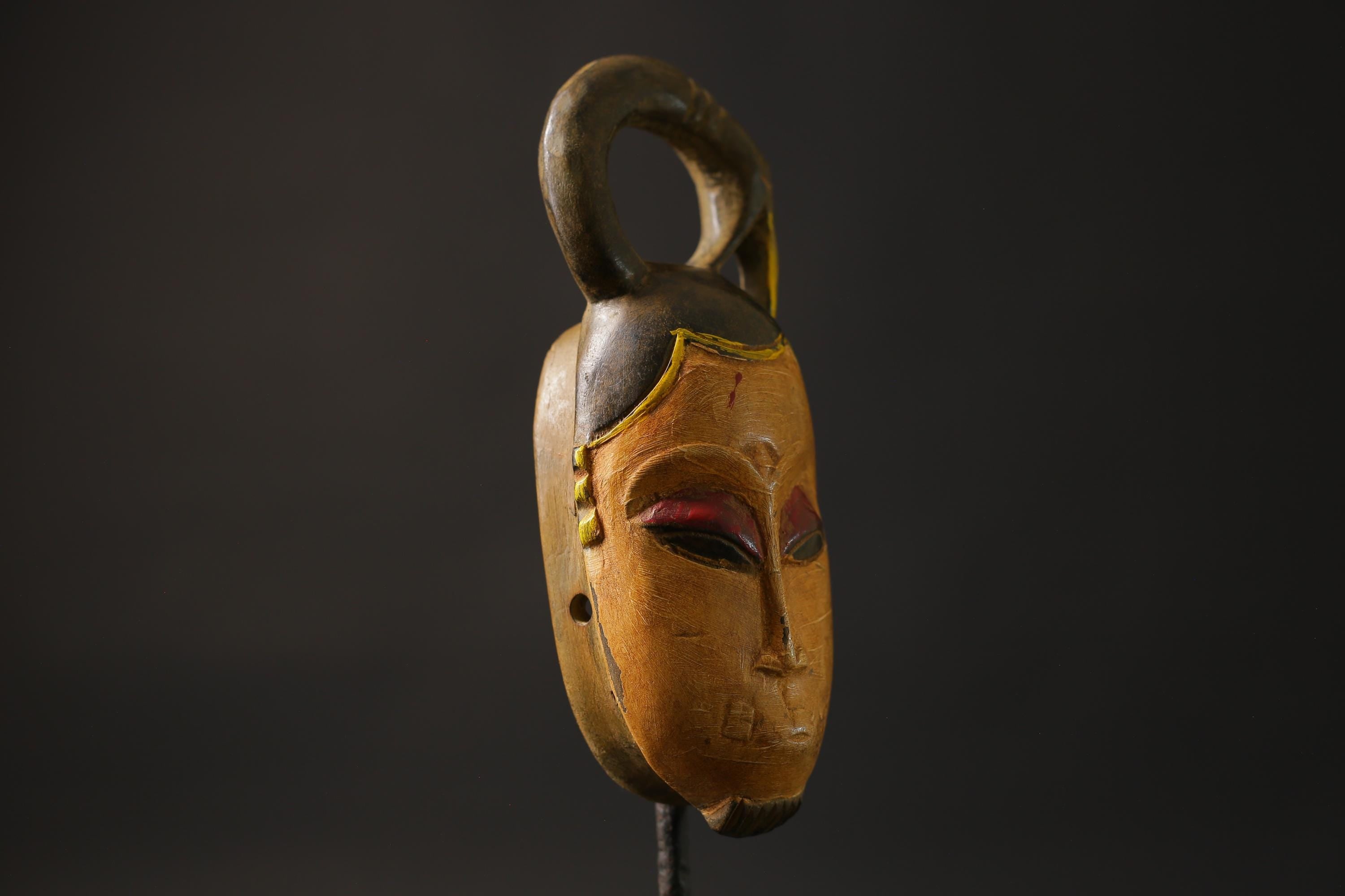 African wood mask antiques Wood Hand Carved Wall Hang Baule Masks for wall-8658