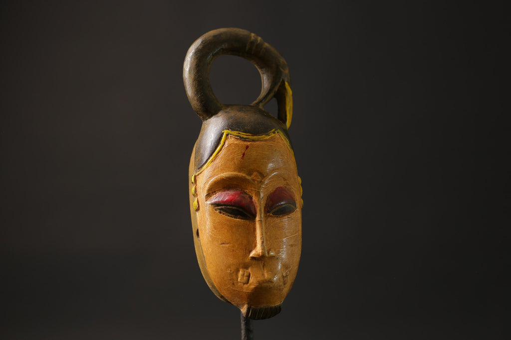 African wood mask antiques Wood Hand Carved Wall Hang Baule Masks for wall-8658