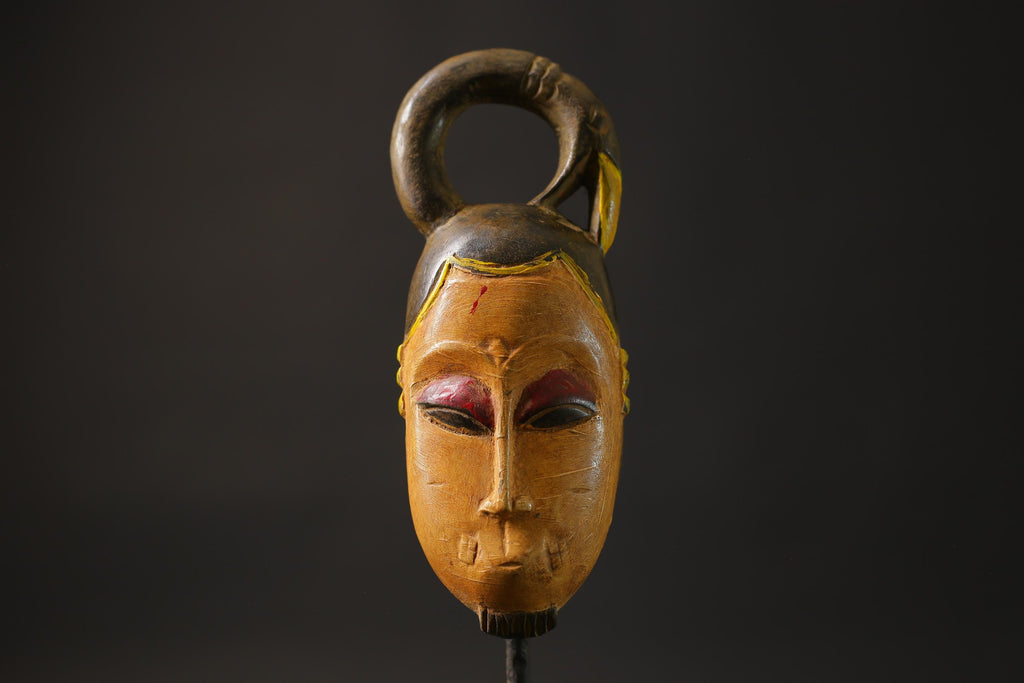 African wood mask antiques Wood Hand Carved Wall Hang Baule Masks for wall-8658