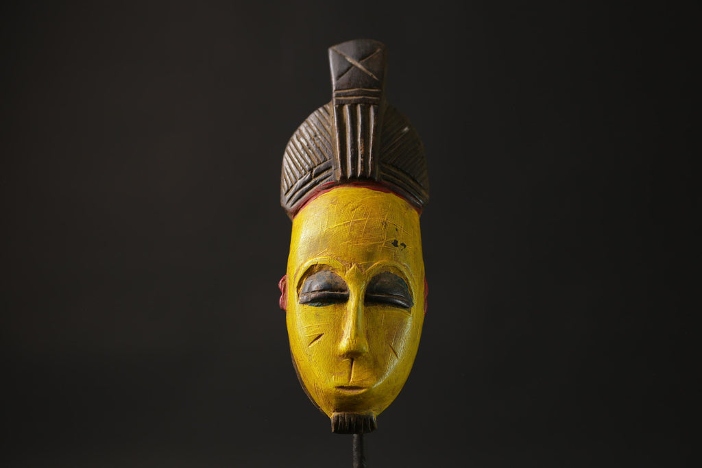 African wood mask antiques Carved Vintage Wall Hanging Guro Face Masks for wall-8656
