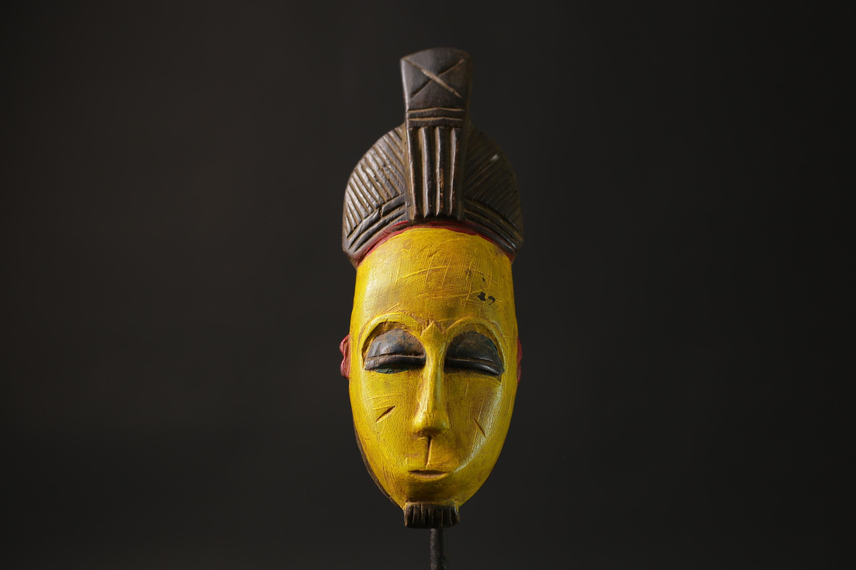 African wood mask antiques Carved Vintage Wall Hanging Guro Face Masks for wall-8656