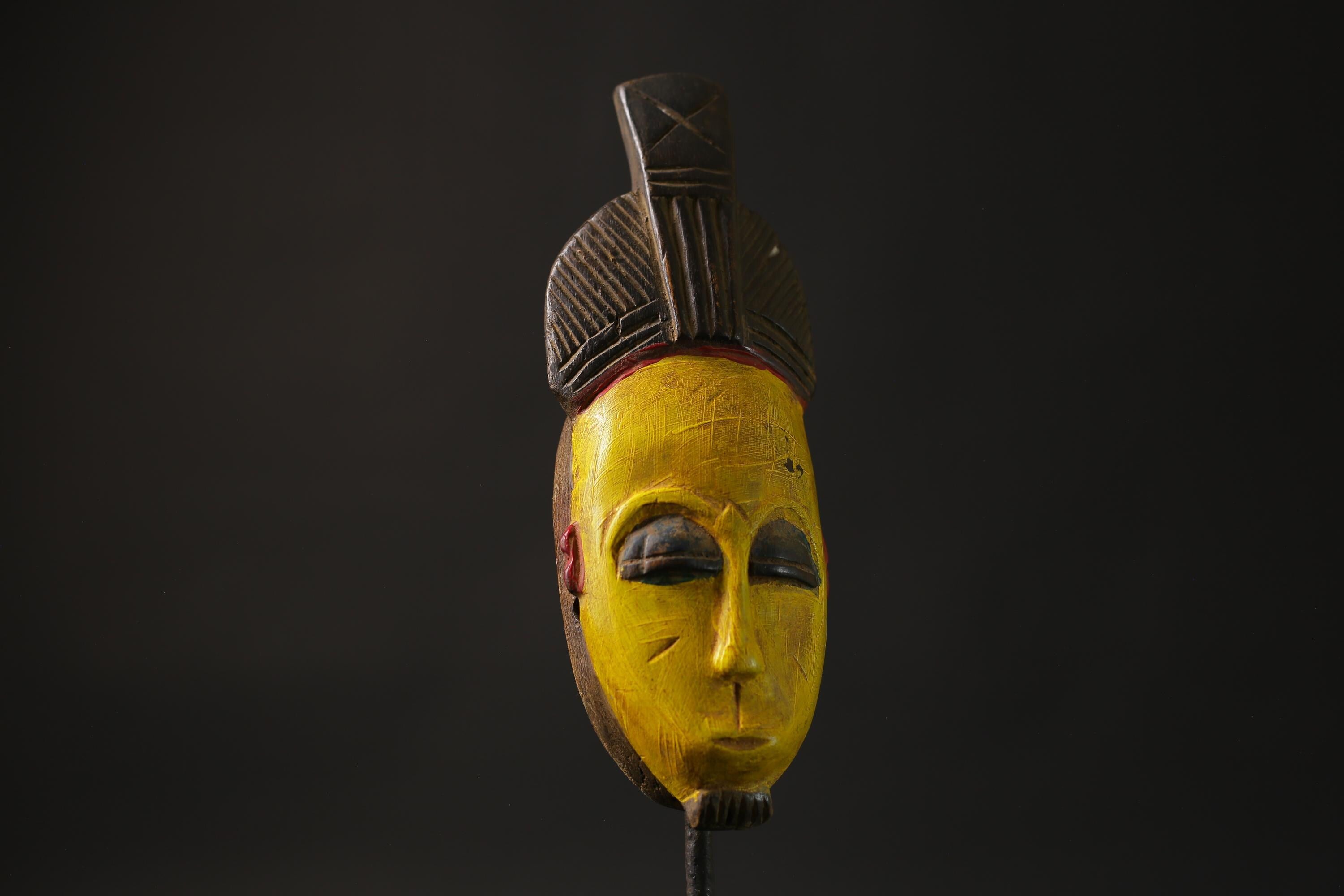 African wood mask antiques Carved Vintage Wall Hanging Guro Face Masks for wall-8656