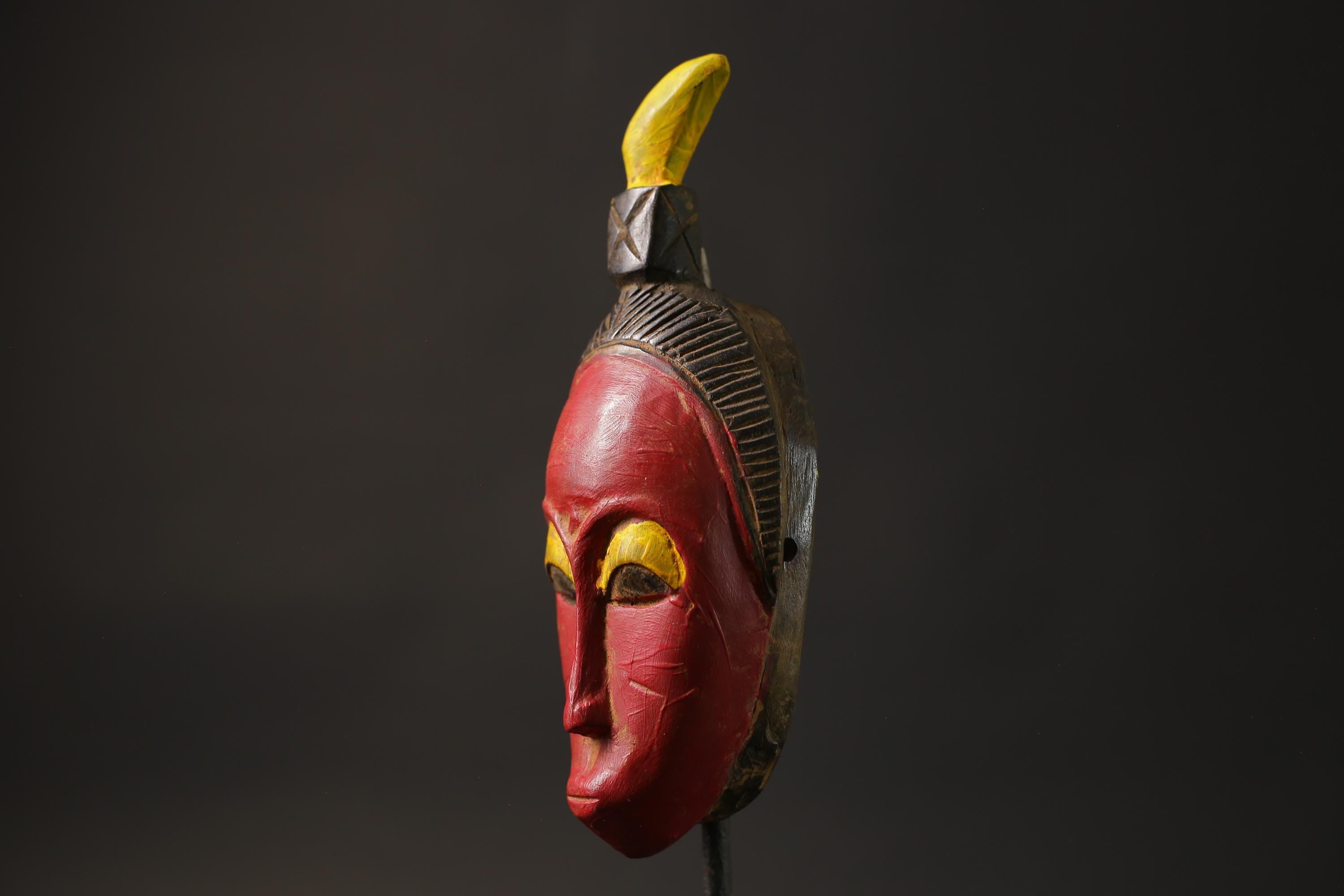 African wood mask antique Cote d'Ivoire specifically a Guro mask Wood guro Masks for wall-8655
