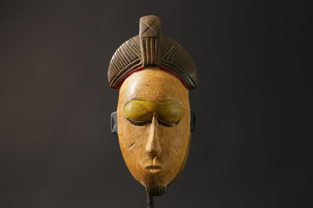 African wood mask antiques Mask Hand Carved Vintage Wall Hanging Guro mask -8662