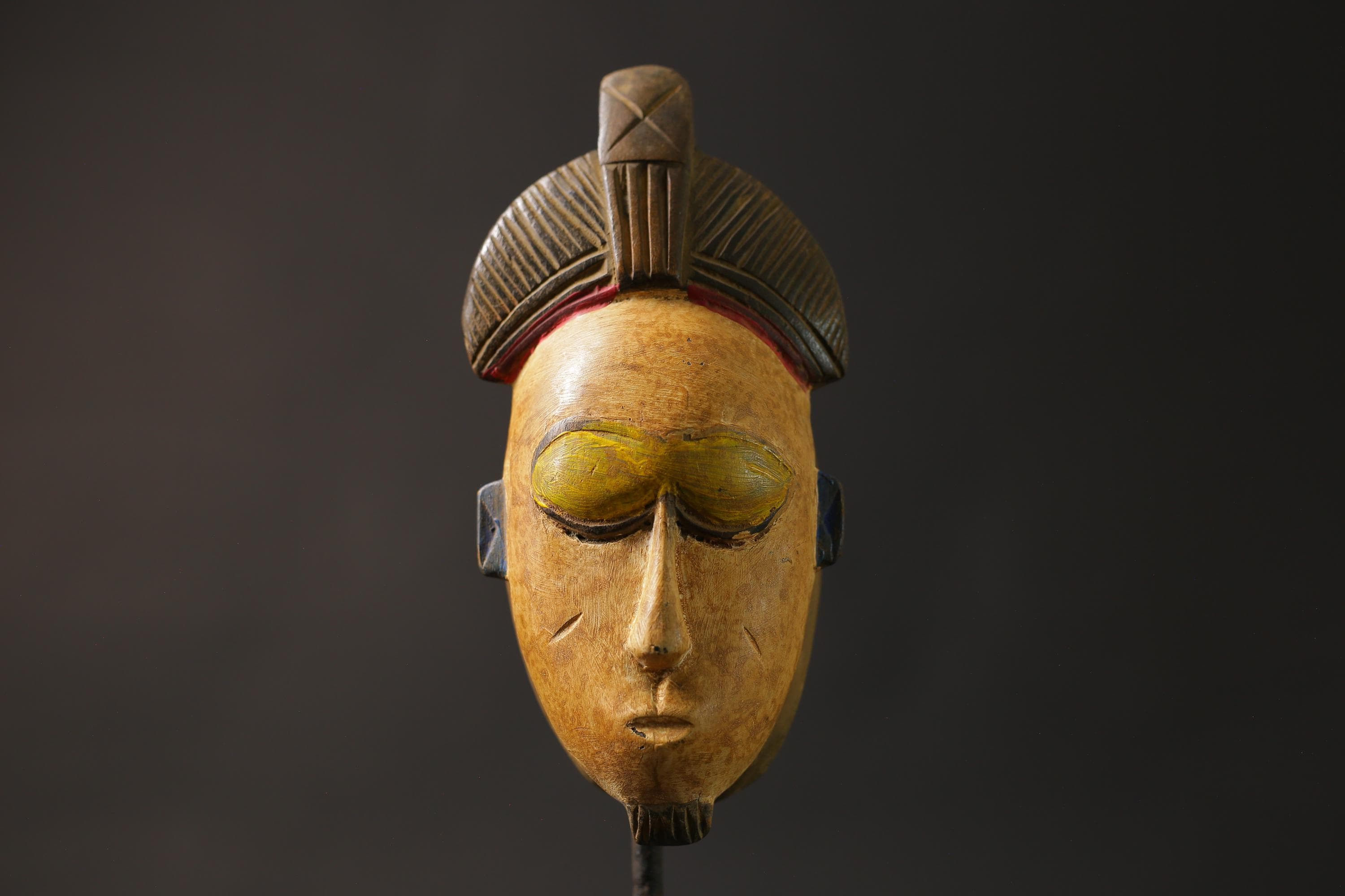 African wood mask antiques Mask Hand Carved Vintage Wall Hanging Guro mask -8662