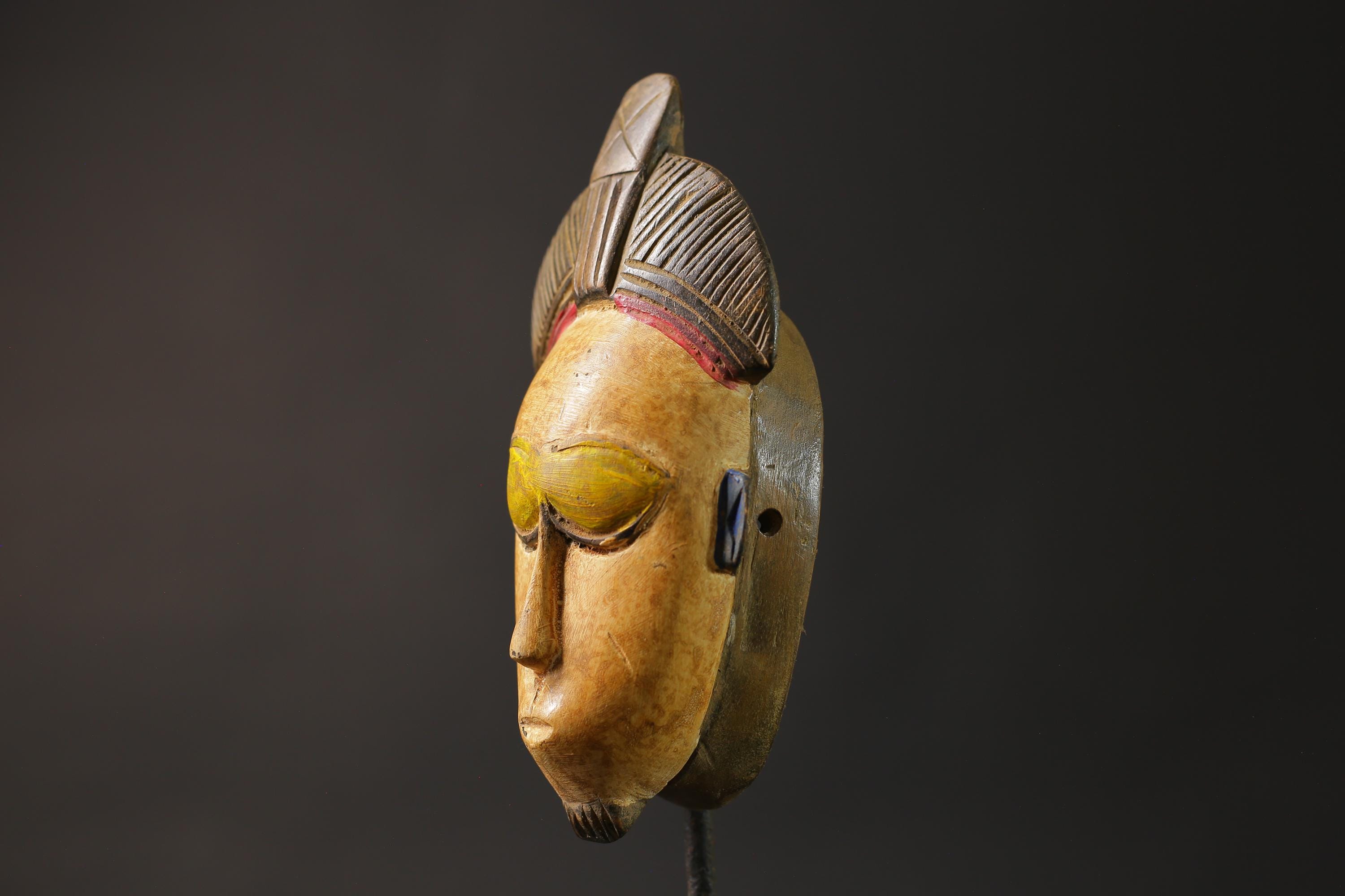 African wood mask antiques Mask Hand Carved Vintage Wall Hanging Guro mask -8662