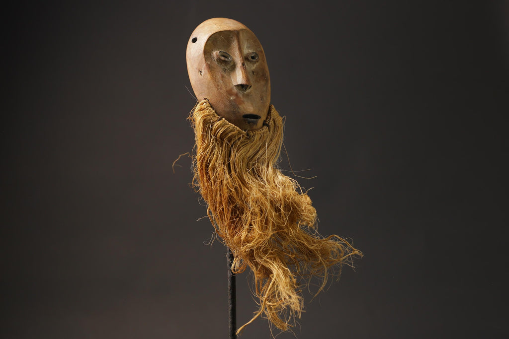 African Tribal Face Mask Wood Hand Carved Wall Hanging Bwami Lega Masks for wall-8682
