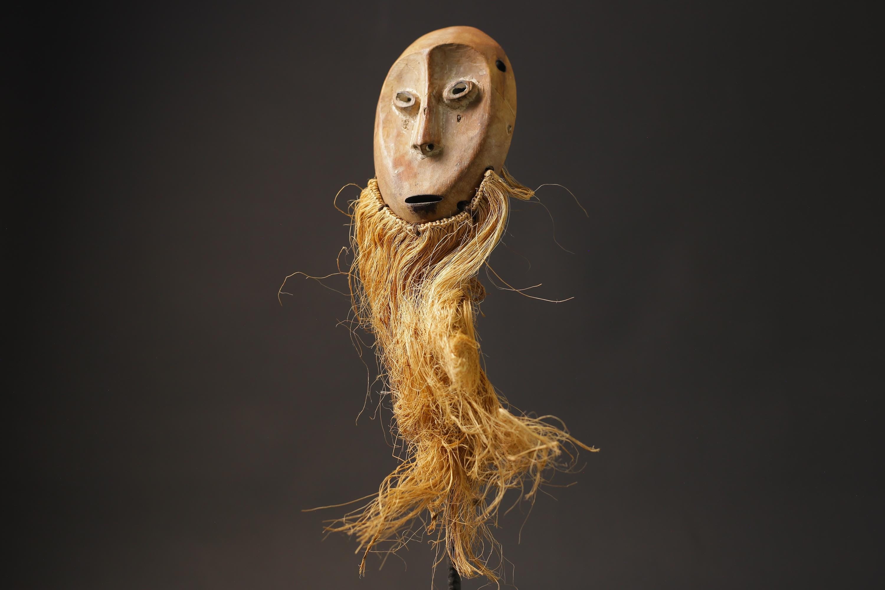 African Tribal Face Mask Wood Hand Carved Wall Hanging Bwami Lega Masks for wall-8682