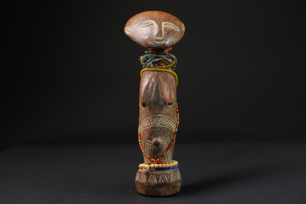 African  Sculptures Tribal Wooden Carved tribal wood Birth and Death Akua -9733