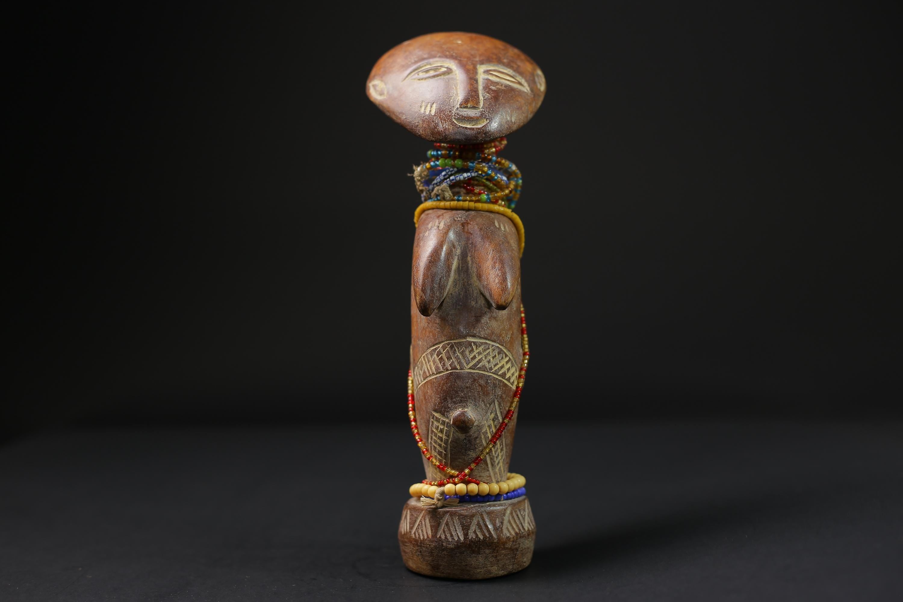 African  Sculptures Tribal Wooden Carved tribal wood Birth and Death Akua -9733