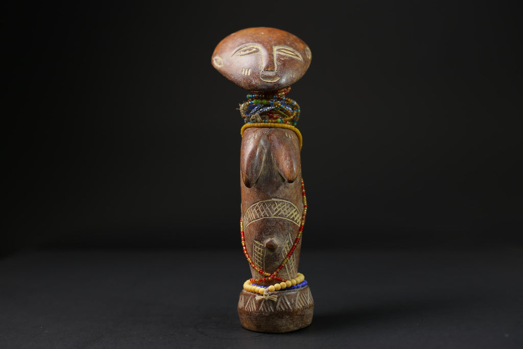 African  Sculptures Tribal Wooden Carved tribal wood Birth and Death Akua -9733