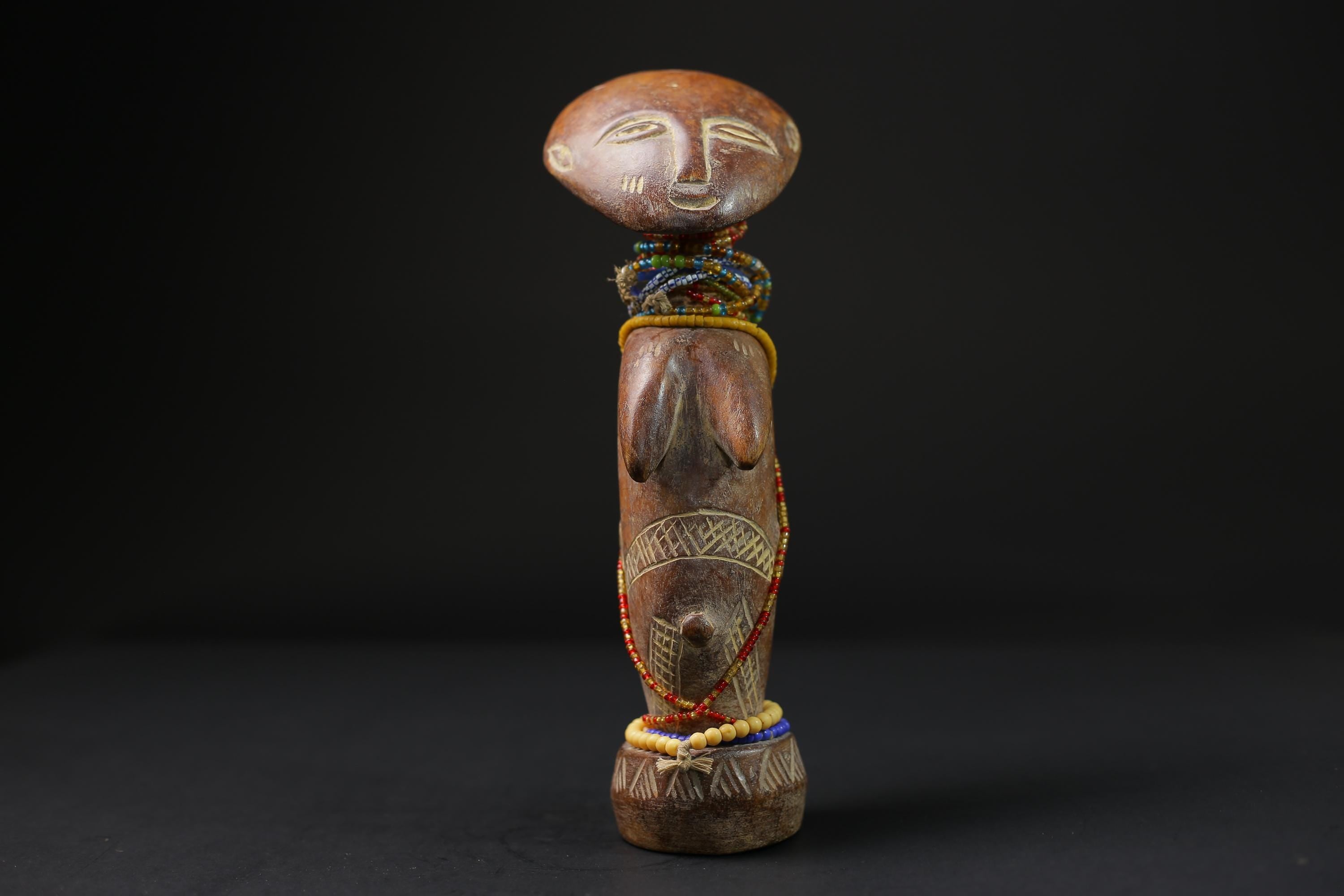 African  Sculptures Tribal Wooden Carved tribal wood Birth and Death Akua -9733