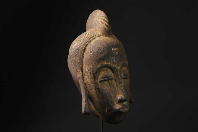 African Tribal Face Mask Wood Hand Carved Wall Baule A West African masks for wall-3769