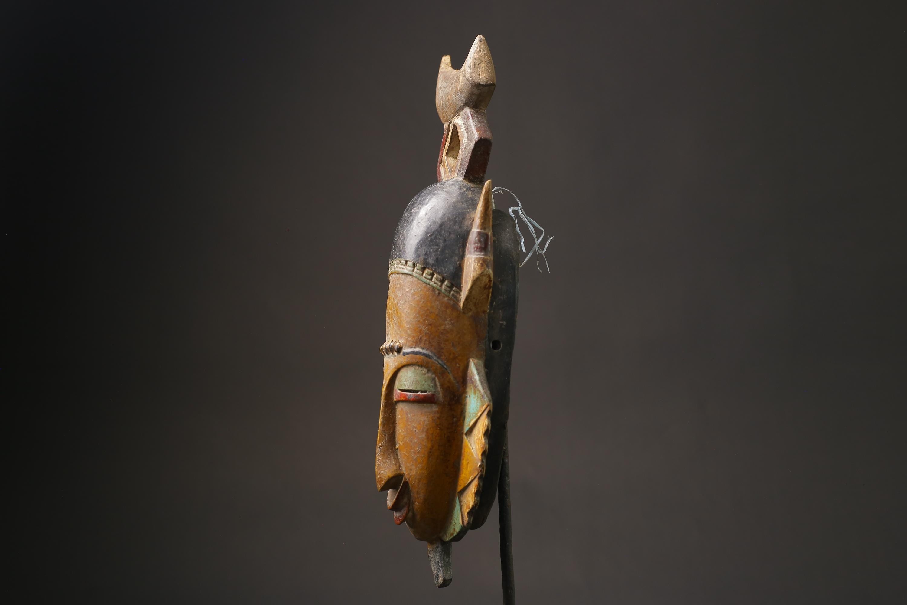 African wood mask antiques Baoulé Kpan Hand Carved Tribal Mask African Art-7179