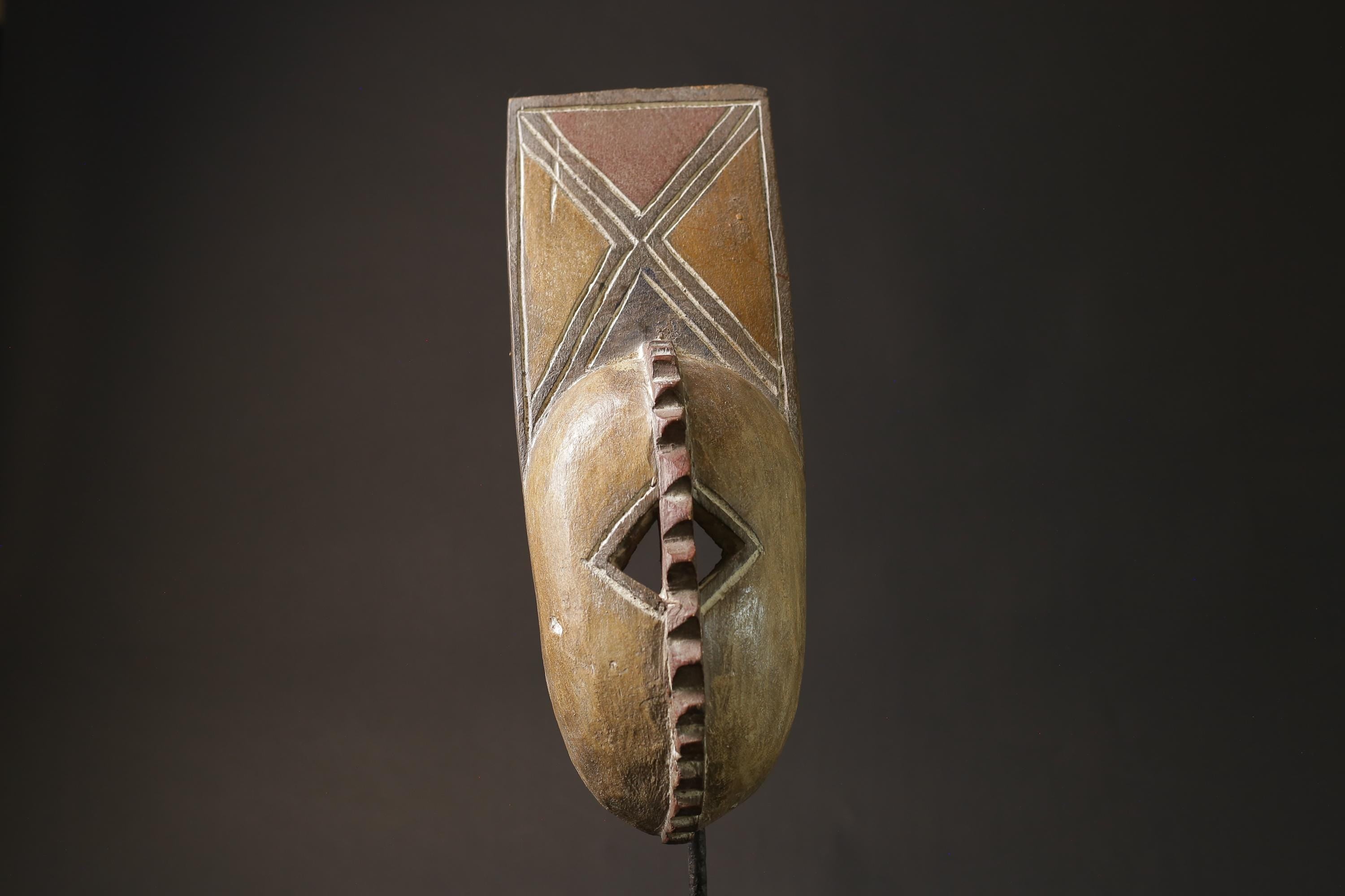 African Tribal Face Mask Wood Hand Carved Wall Hanging Art Plank Mask Luruy-3997