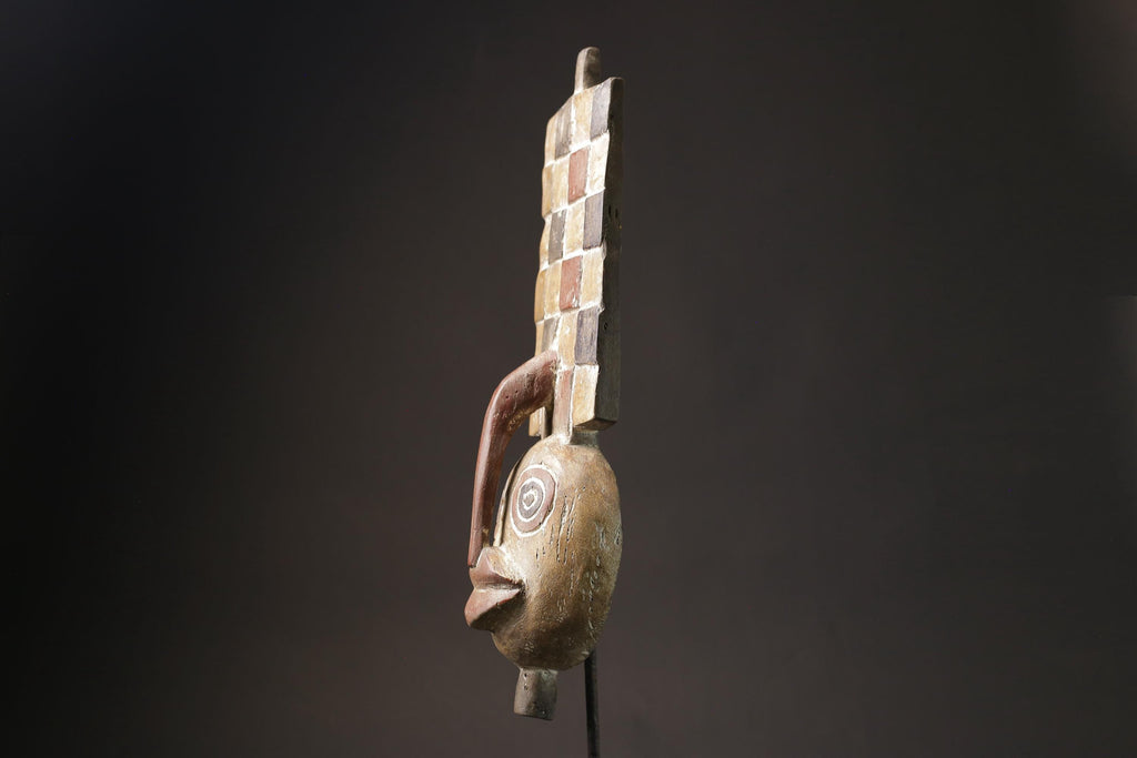 African Tribal Face Hand Carved Wall Hanging Bwa Style Plank  Masks for wall-5819