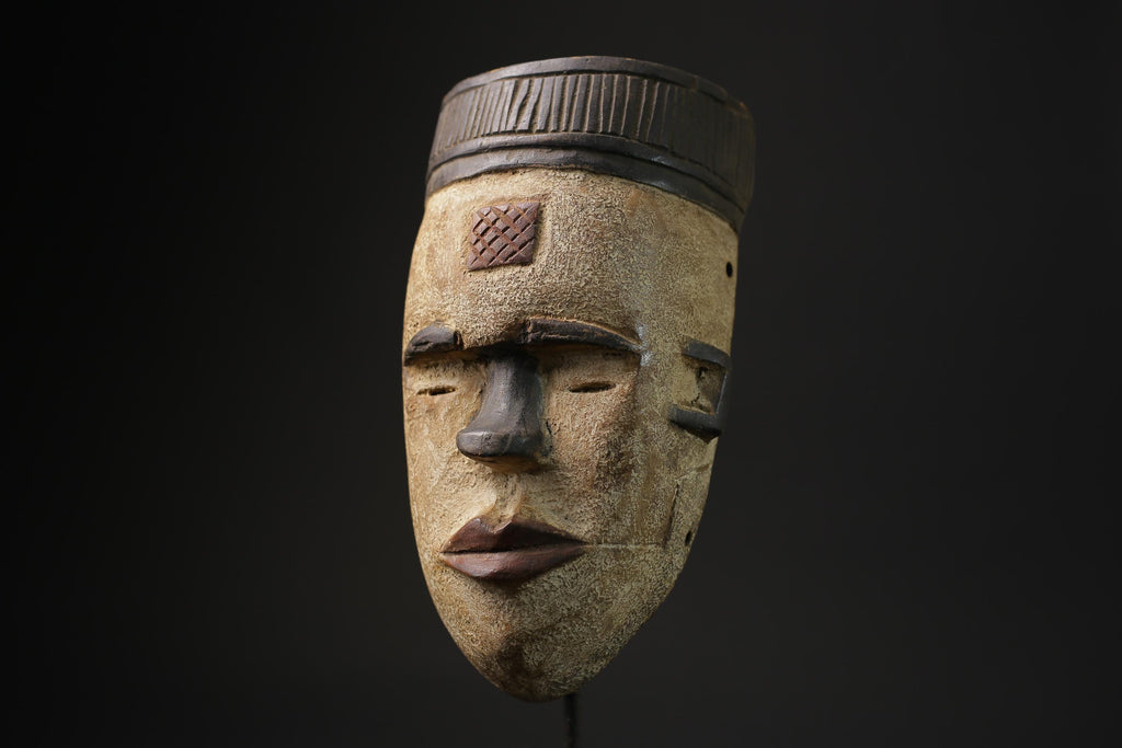African Tribal Face Mask Wood Hand Carved Vintage Wall Hanging Igbo masks for wall-5513