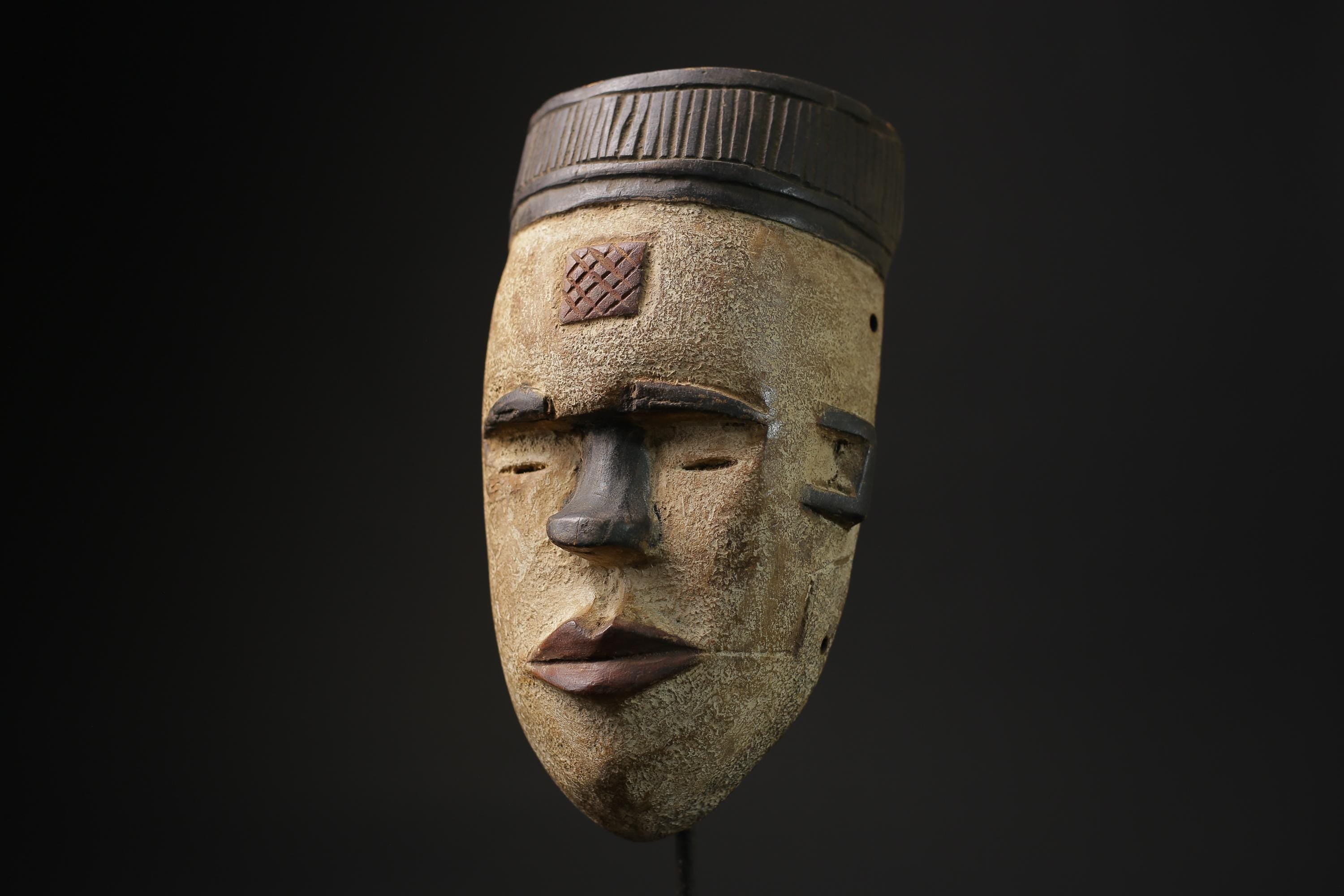 African Tribal Face Mask Wood Hand Carved Vintage Wall Hanging Igbo masks for wall-5513