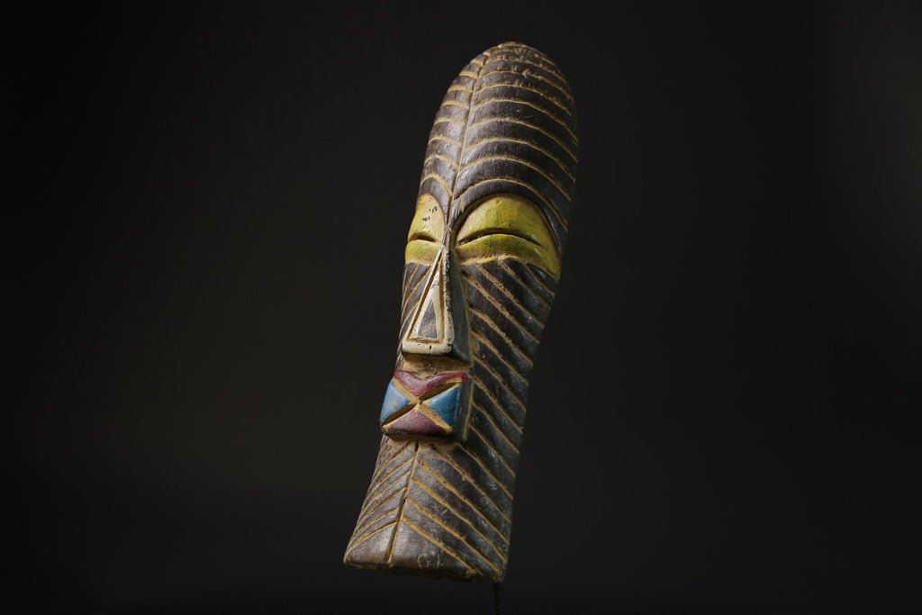 African Tribal Wood masks Home Décor Wooden Face Songye Antiques-9743